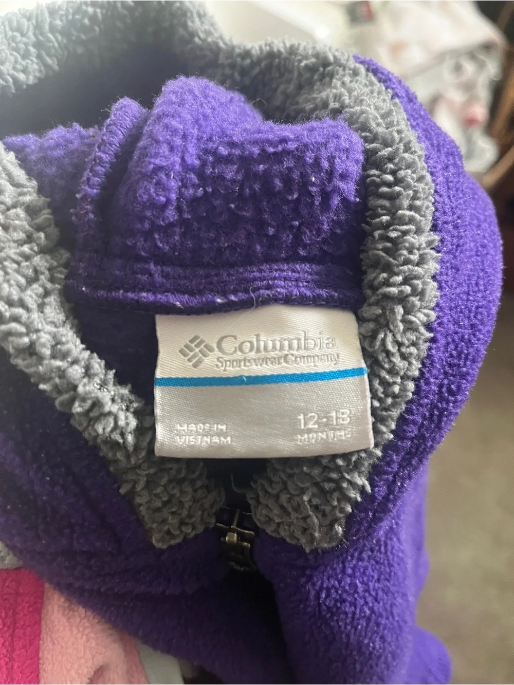 Columbia Purple Hooded Fleece One-Piece Footie